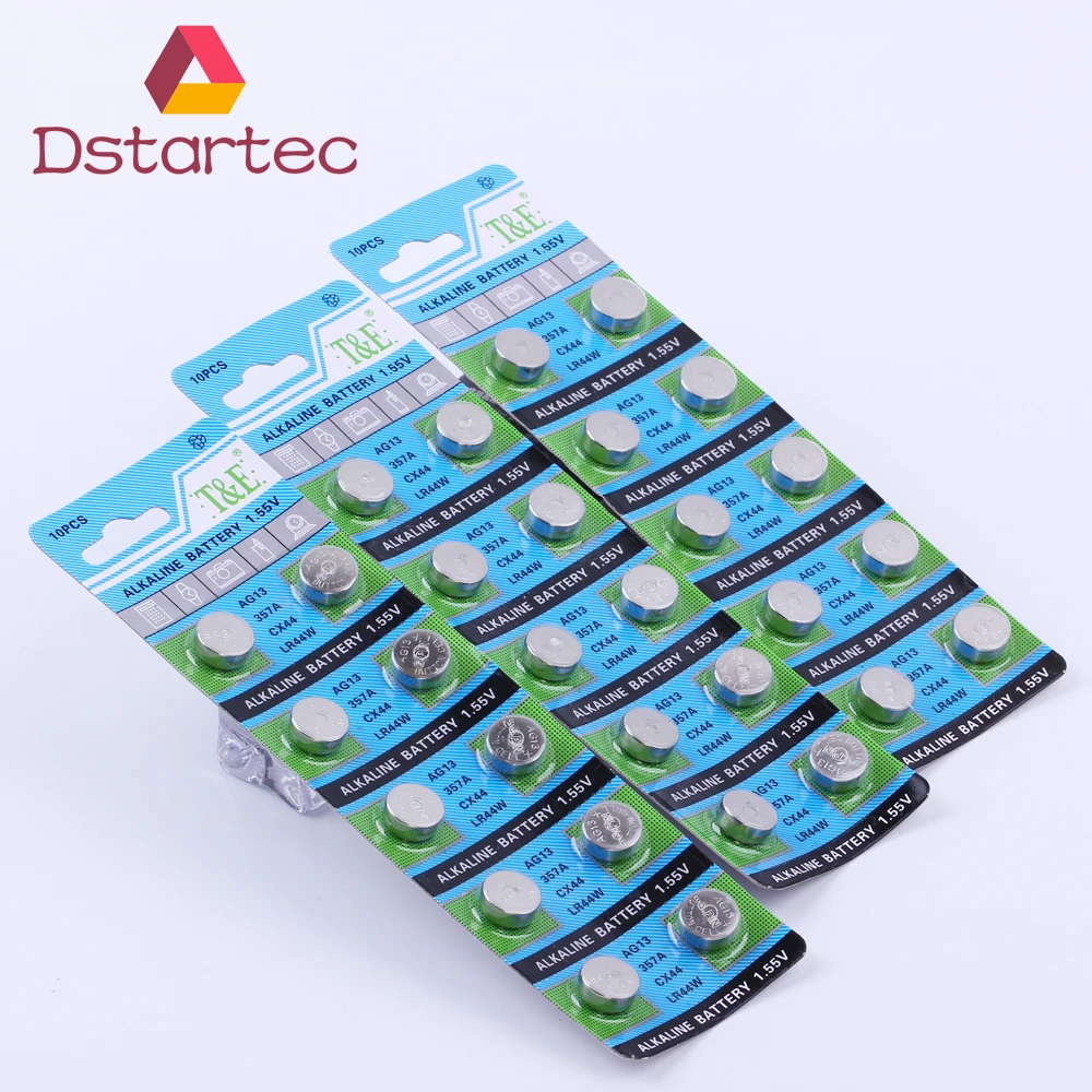 

50Pcs 2020-NEW AG13 1.5V LR44 L1154 RW82 RW42 SR1154 SP76 A76 357A pila LR 44 SR44 AG 13 30mAh Alkaline Button Cell Coin Battery