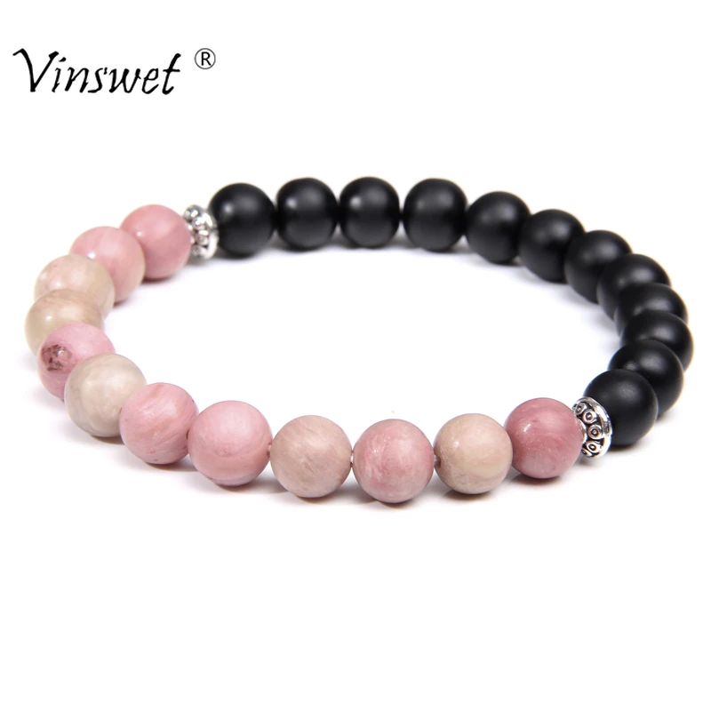 Браслеты из бисера браслеты натурального камня для мужчин и женщин черный оникс