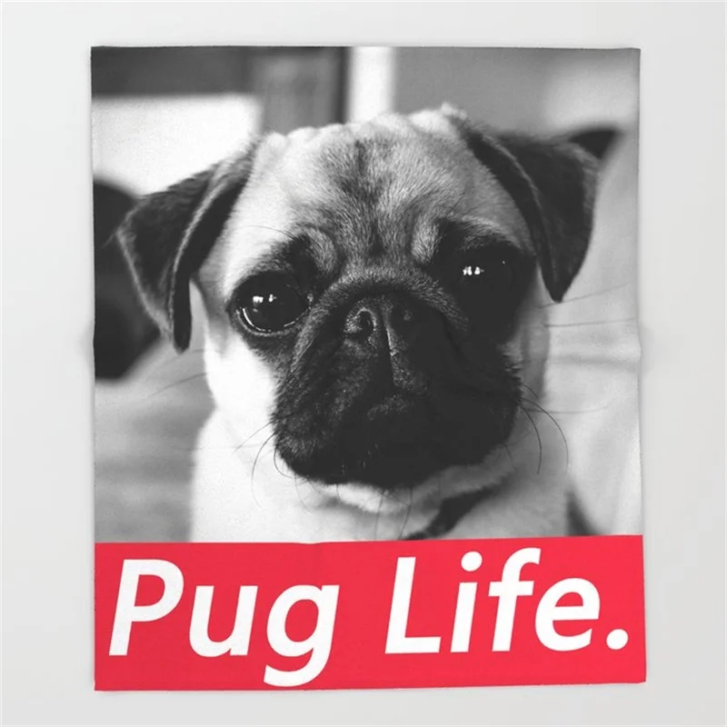 Пушистые покрывала из кораллового флиса PUG LIFE BOX для детей девочек | Дом и сад