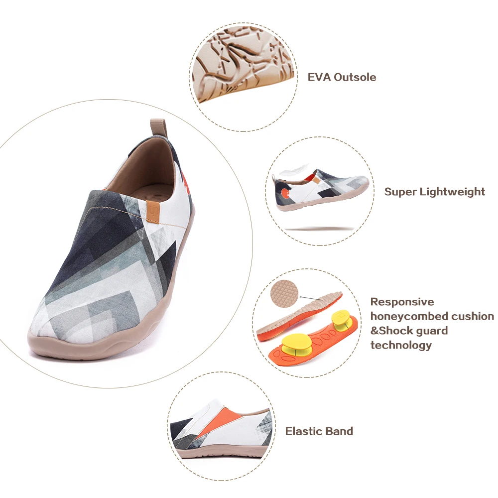 Мужские парусиновые туфли UIN белые Лоферы ручной работы с широкими ногами