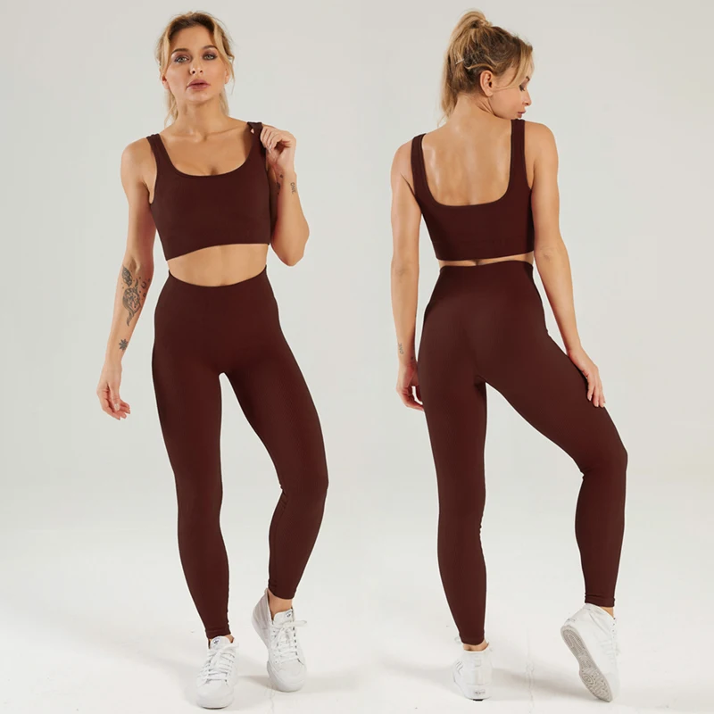 Seamless Yoga Set Women Gym Clothing Fitness Sportswear Workout Tights Sport Leggings Push Up Sports Bra Sports Suits