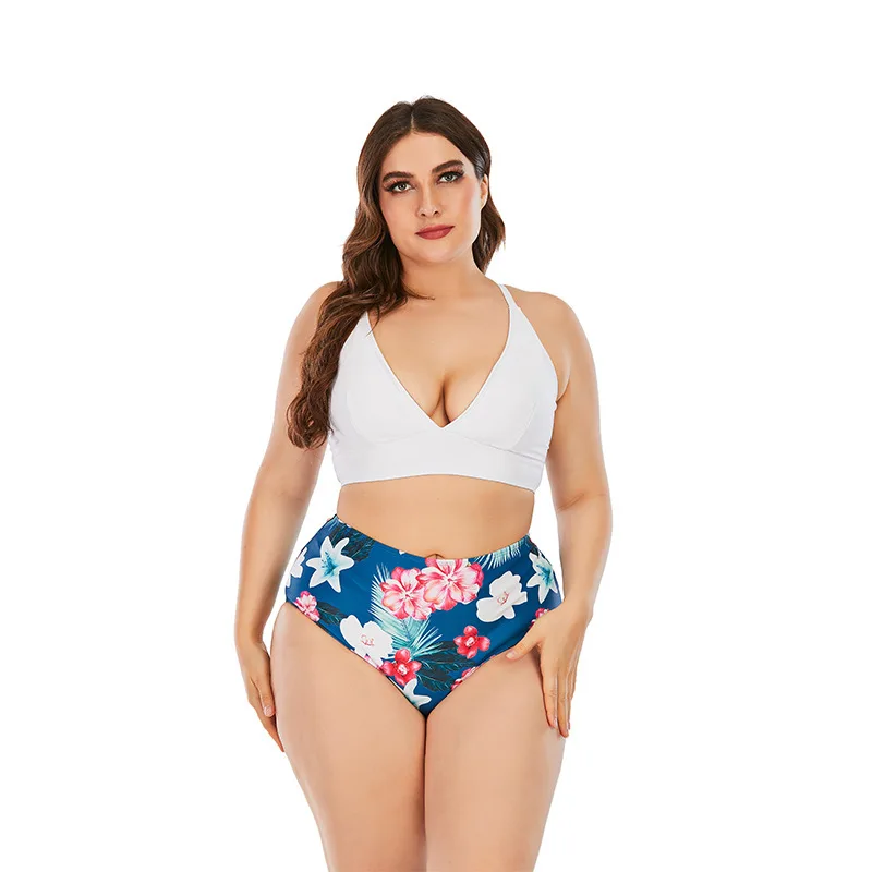 

Plus Size Push Up Bikinis Set Women Swimsuit High Waist Swimwear Large Big Plus Size Bathing Swimming Beachwear Suits 2022 New