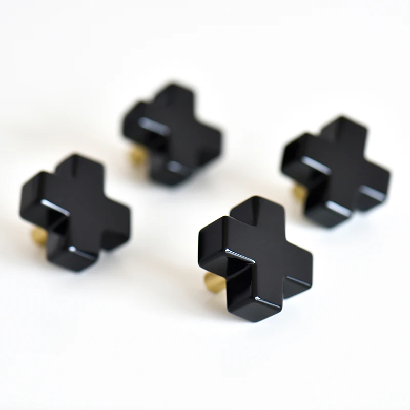 

Nordic Style Cabinet Knobs Black Obsidian Drawer Pulls Light Luxury Marble Brass Closet Door Handle Kitchen Accessories