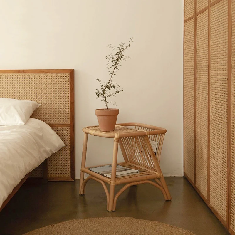 Маленький журнальный столик MIDOSHARK ручной работы с корзиной для хранения | Мебель