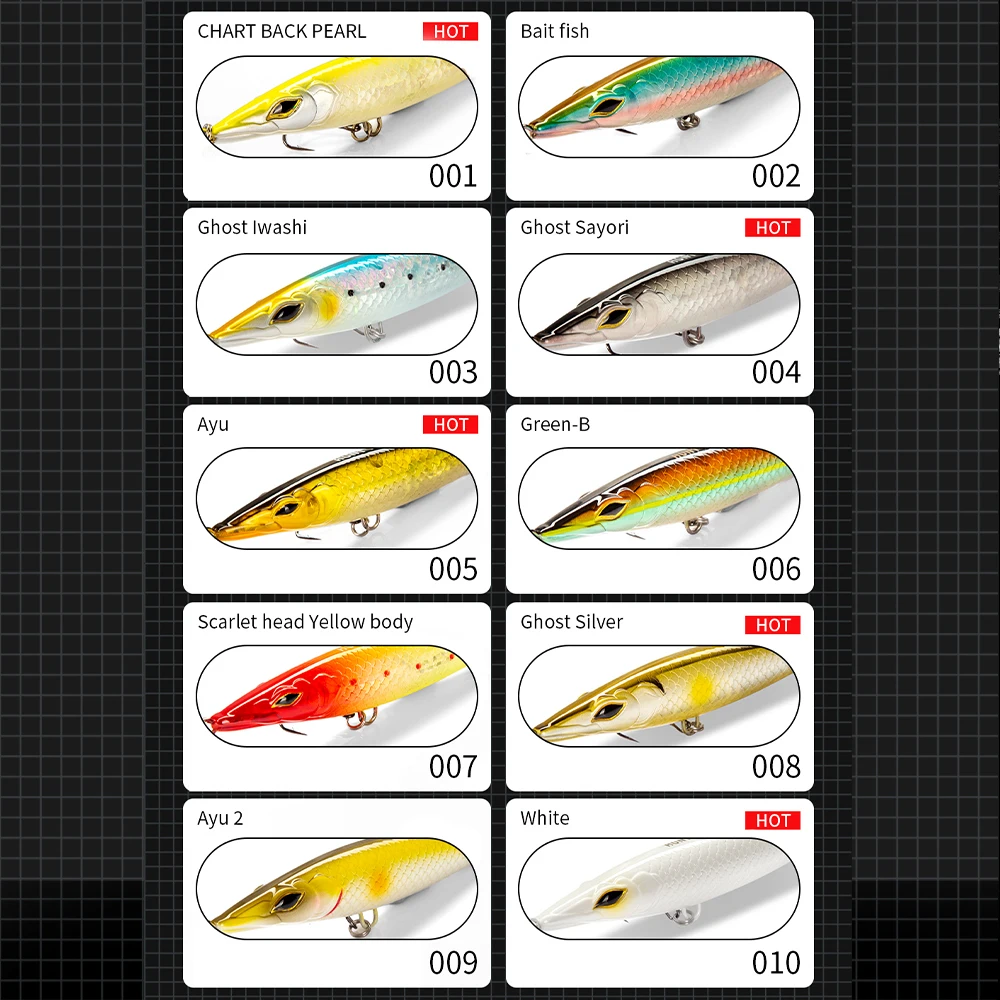 Hunthouse fishing pencil lure 90mm/110mm130mm saltwater floating topwater WTD Surface Stick hard bait bass pike crankbait pesca