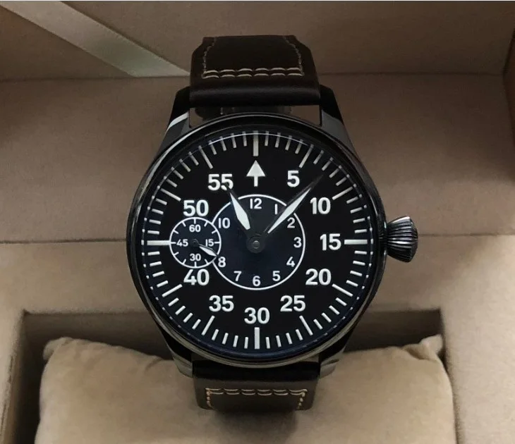 Сапфировый кристалл или минеральное стекло 44 мм черный циферблат Азиатский 6497 17