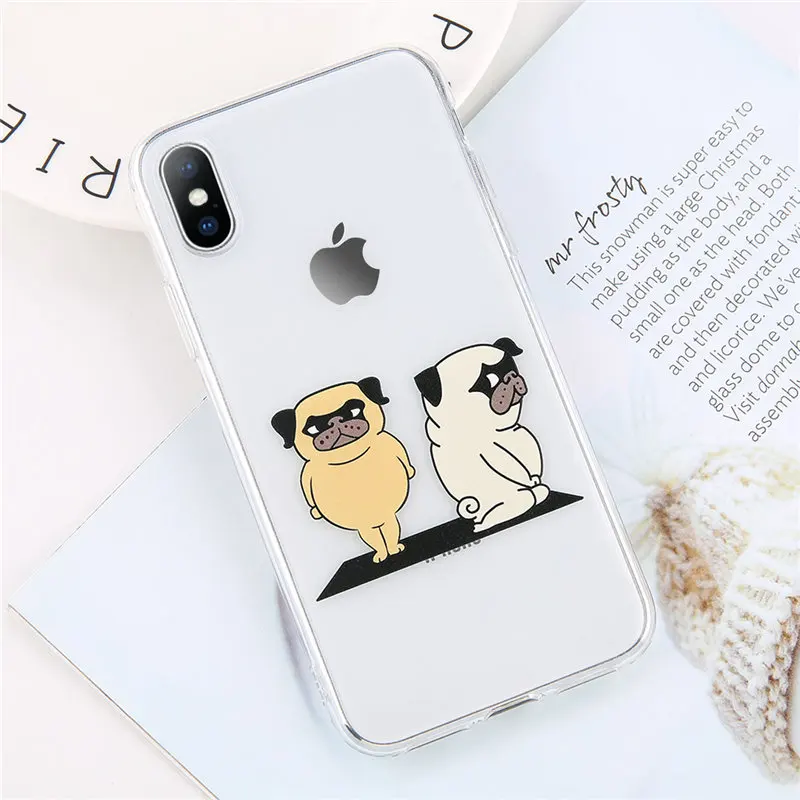 AC4335 Clear USLION мультяшный чехол для телефона для iPhone X Xs Max XR 11 Pro Max Забавный чехол с рисунком собаки для йоги для iPhone 8 7 6 6 s Plus Мягкий чехол из ТПУ - Цвет: AC4335 Clear