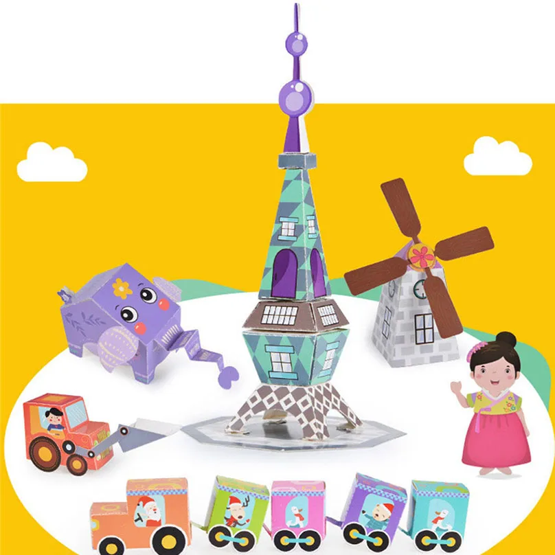 3D оригами Бумажная книга Детский Набор для творчества ручная работа красочные