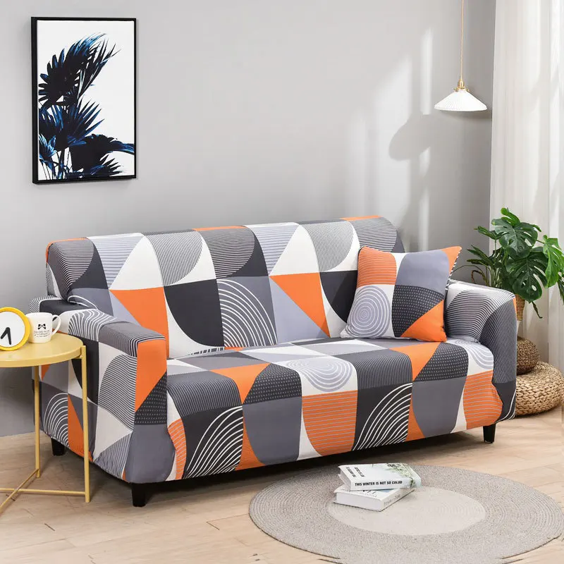 

Elastic Polyester Sofa Covers for Liveingroom Lines Grid Contracted Knitted Fabric Slipcovers Protector 1/2/3/4 Seater