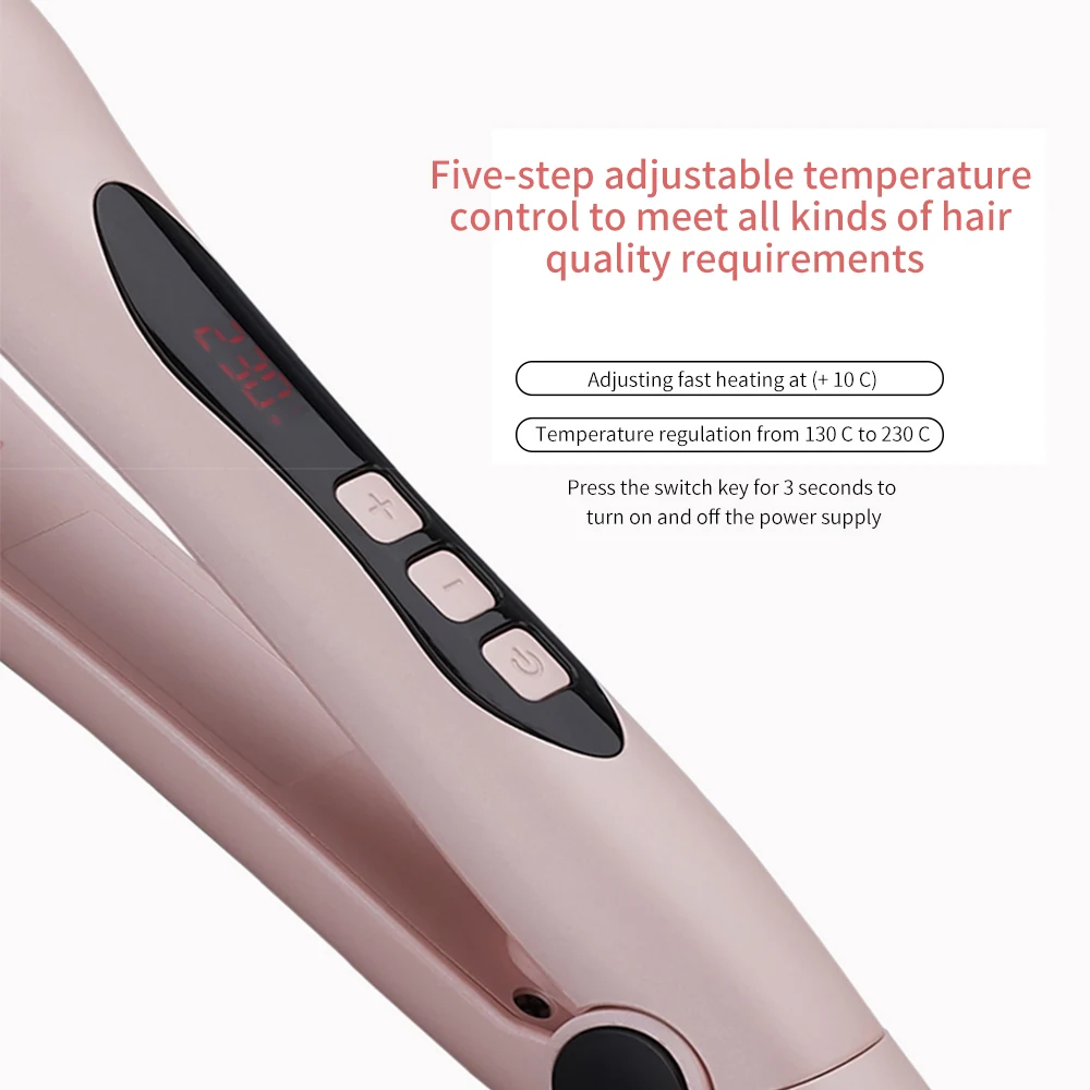Профессиональный Выпрямитель для волос 2 в 1 с плоским утюгом ЖК дисплей