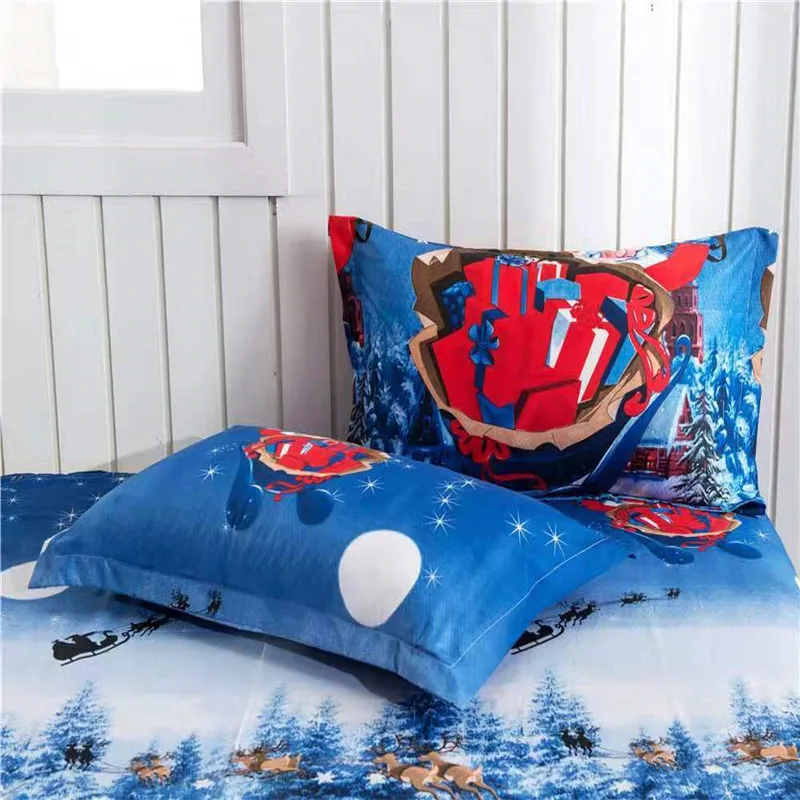 Рождественское постельное белье с 3D рисунком красный комплект пододеяльников