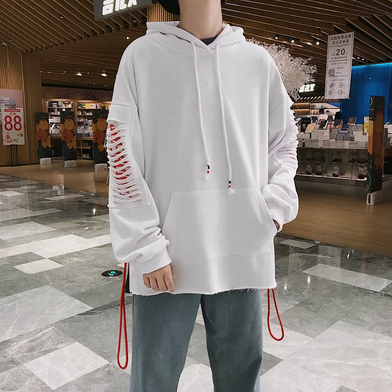 Весна Осень 2019 новая Толстовка Оверсайз на замке с капюшоном длинными рукавами