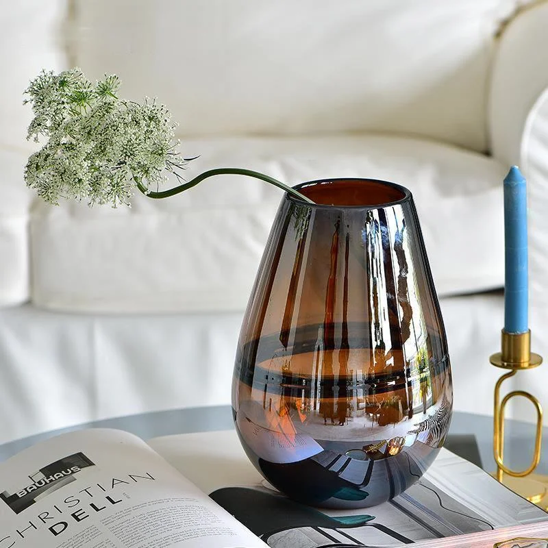 

Bixuan Modern Light Luxury Glass Vase Decoration Home Decoration Board Room Flower Dining Table Living Room Vase