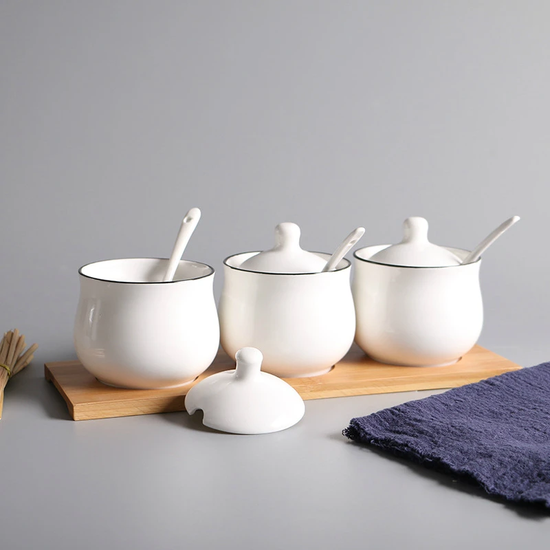 Креативная керамическая коробка для приправ домашняя фотография набор бутылок с