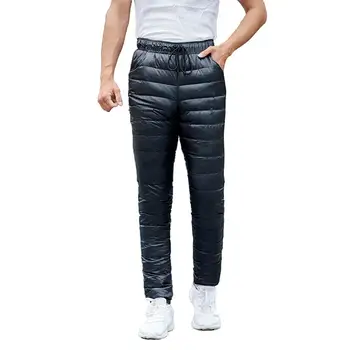 Thickened Windproof White Duck Down Pants Skiing Trekking Waterproof Winter Warm Breathable Ultra-light Trousers for Women Men 2