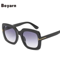 boyarn 2022 square sunglasses unisex plastic frame resin lens black sun glasses male oculos brand designer uv400