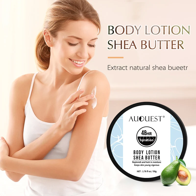 AuQuest Shea Butter Body Lotion Products For Dry Dark Skin Whitening Moisturizing Lightening Korean Care Cosmetics 30g |