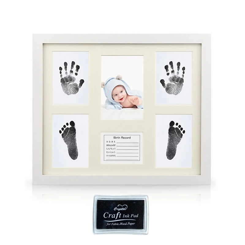 

Newborn Handprint Footprint Picture Frame Photo Ornaments Baby Birthday Keepsake Shower Gift
