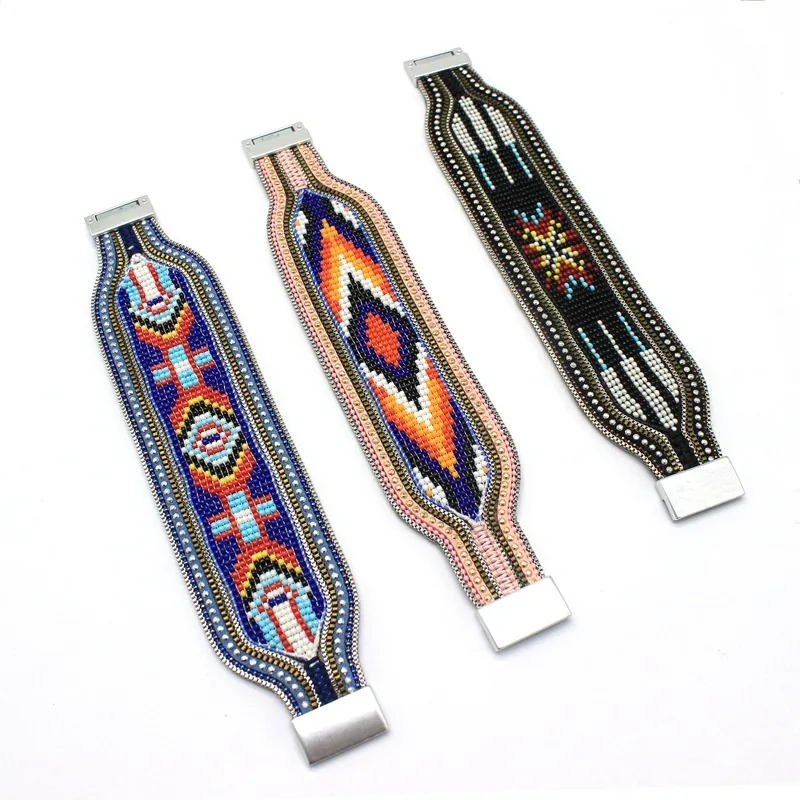 ABL208 широкий ручной работы семян из бисера Намагниченный бразильский Браслеты & с