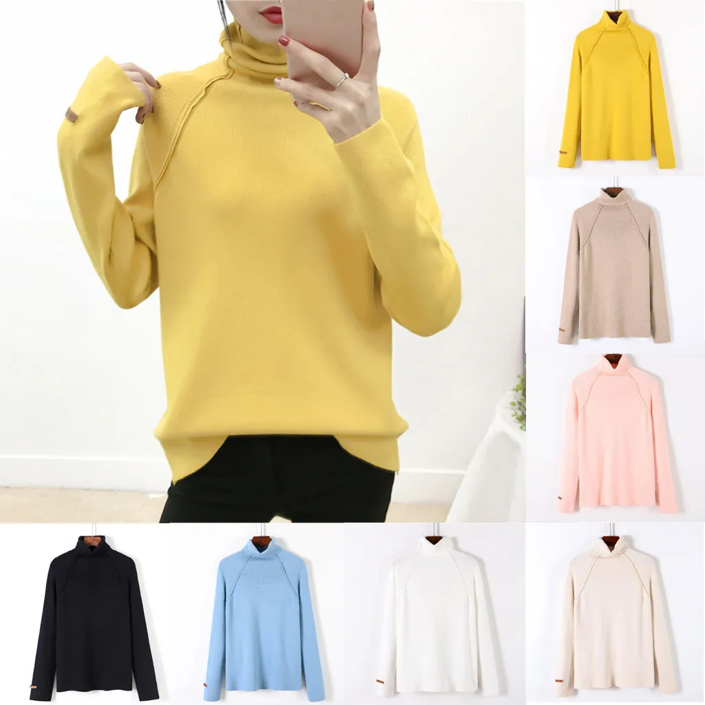Womail, женский свитер, водолазка, Trui, однотонный, Maglione, пуловер, свитер,, Повседневный, длинный рукав, вязанный жакет, maglioni donna N05