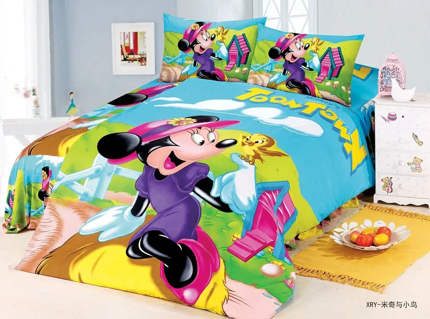 mickey 4 Новая модель: эсла Анна Bella комплекты постельного белья для принцессы "Человек-паук" Запутанная история постельное белье пододеяльник, наволочки для подушек, Flatsheet для мальчиков и девочек - Цвет: mickey 4
