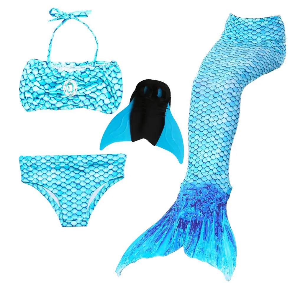 Женский Детский костюм Русалочки Ариэль купальный с хвостом моноласт для