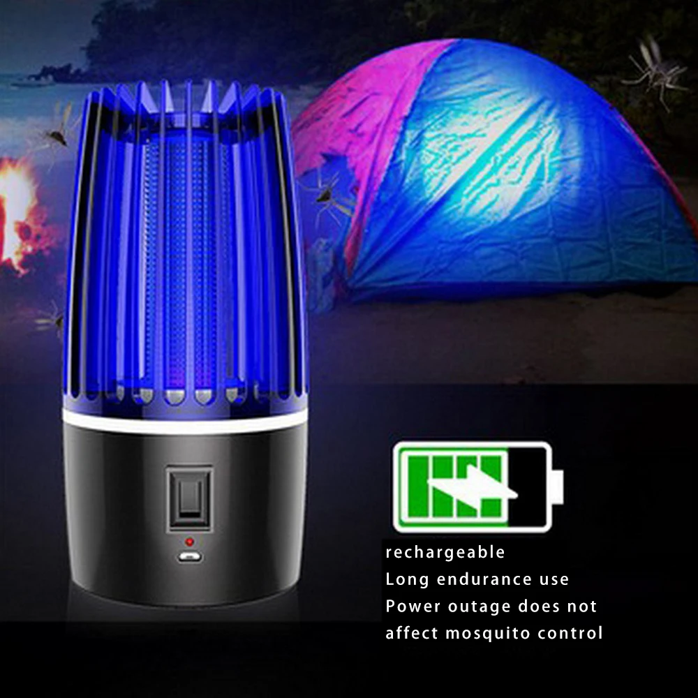 

Portable Electric LED Mosquito Insect Killer Lamp 4000mah Battery Fly Bug Repellent Anti Mosquito UV Repellent Night Light