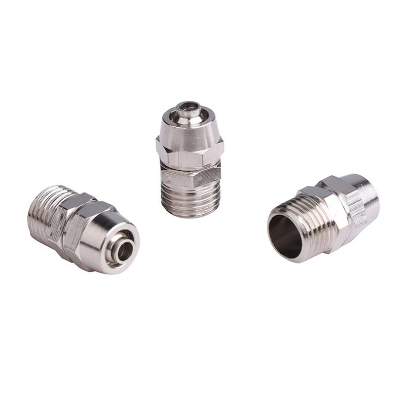 Фитинги пневматические с никелированным латунным нажимным быстроразъемным