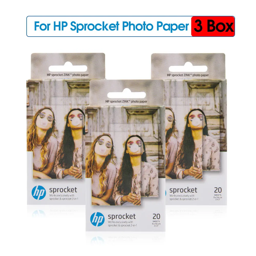 Absonic 60 Sheets Compatible Sprocket ZINK Photo Paper for HP &amp 2-in-1 Printer Printing Sticker | Компьютеры и офис