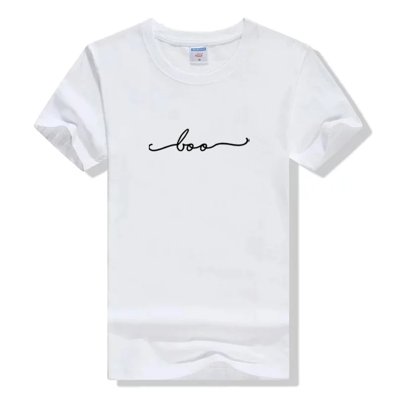 

BOO Halloween Letters Print Women Harajuku Tshirt Casual Funny Cotton Tumblr T Shirt Gift 90s Lady Yong Girl Camiseta Mujer