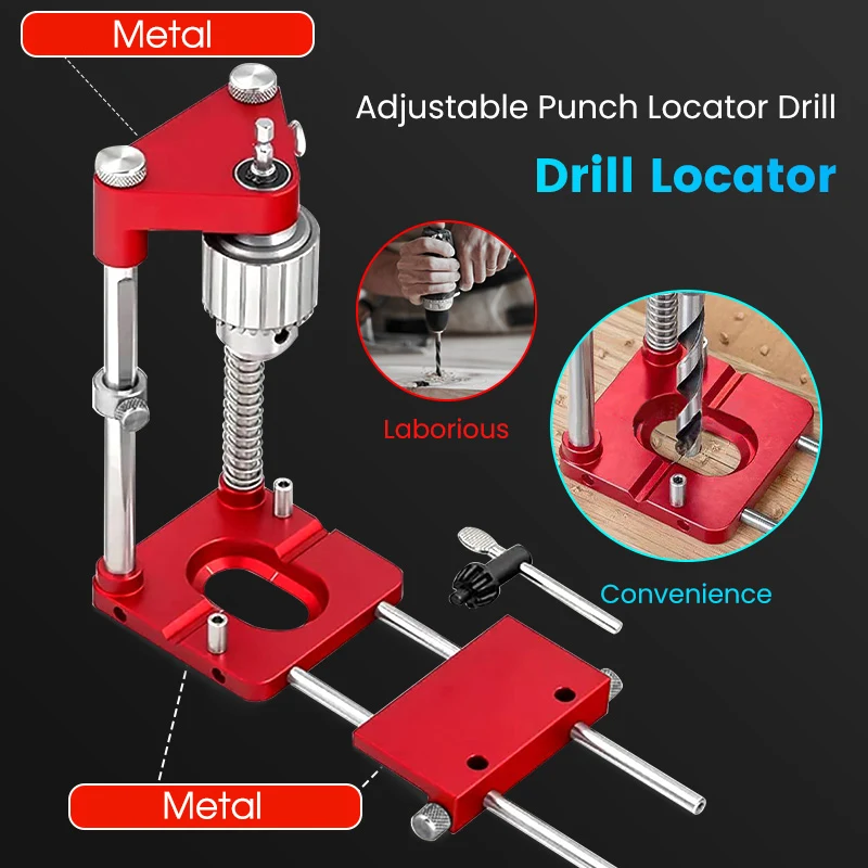 

Aluminum alloy Woodworking Drill Locator Hole Drill Guide Dowel Jig Convenient Labor Saving Plastic Steel Auto-line Drill New