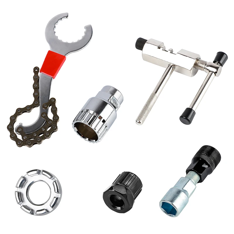 

Bicycle Tools Kits Crank Puller/ Chain Splitter Cutter Breaker/ Flywheel Remover/ Spoke Wrench/ Bike Repair Accessories for MTB