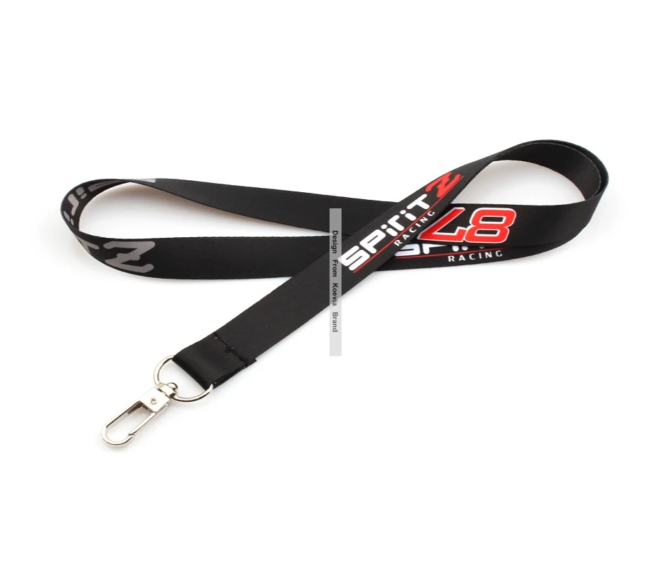 

Wholesale Custom Heat Transfer Nylon/Polyester Black Neck Lanyard Logo Text Promotion Exhibition Meeting Use Strap Gift