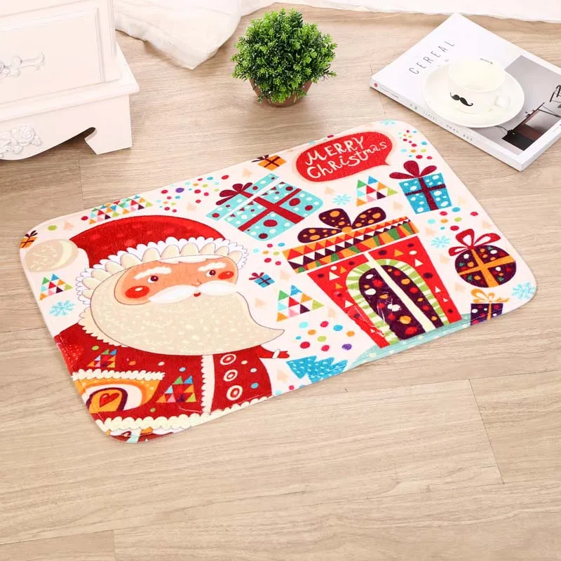 style 03 40x60 см веселый рождественский Придверный коврик Санта Клаус фланелевый напольный ковер рождественские украшения для дома Рождественские новогодние вечерние принадлежности - Цвет: style 03