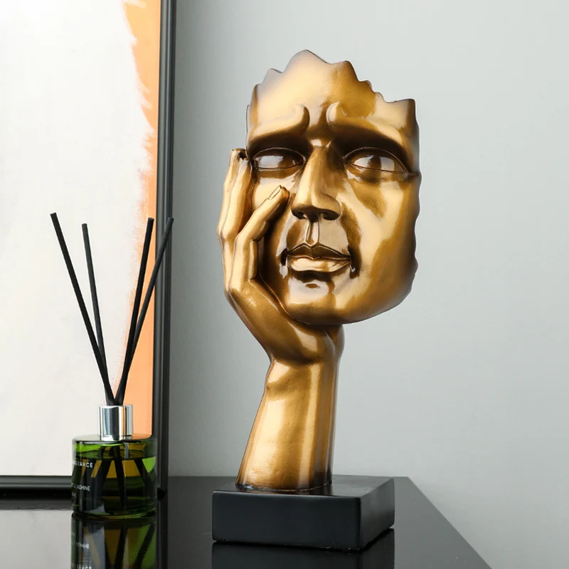 

Домашняя Декоративная скульптура Thinker, статуя тишина, это золотые статуэтки, искусственные товары, деловые подарки, декоративные поделки