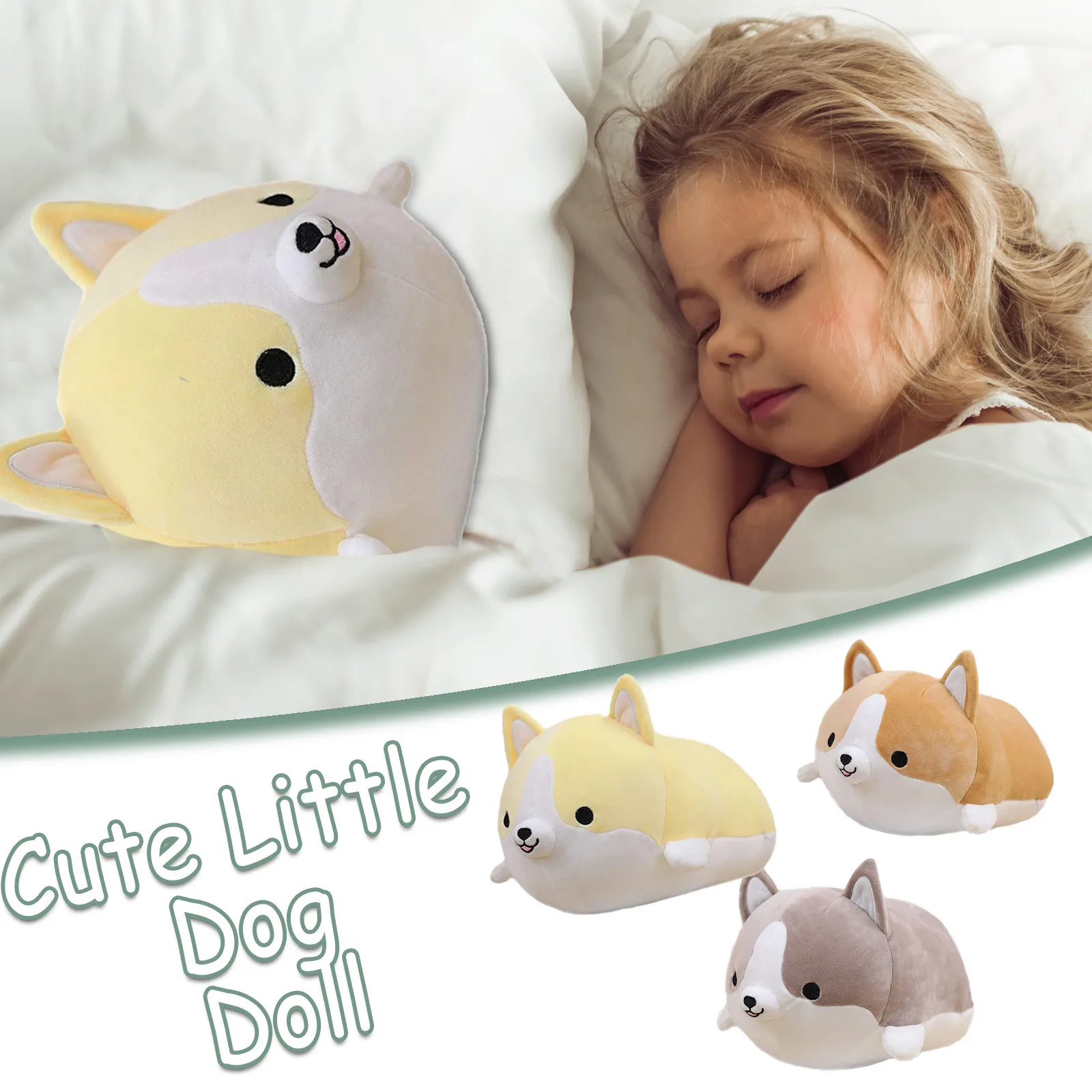 

50cm Cute Corgi Dog Plush Toy Stuffed Soft Animal Cartoon Pillow Lovely Christmas Gift for Kids Kawaii Valentine Present