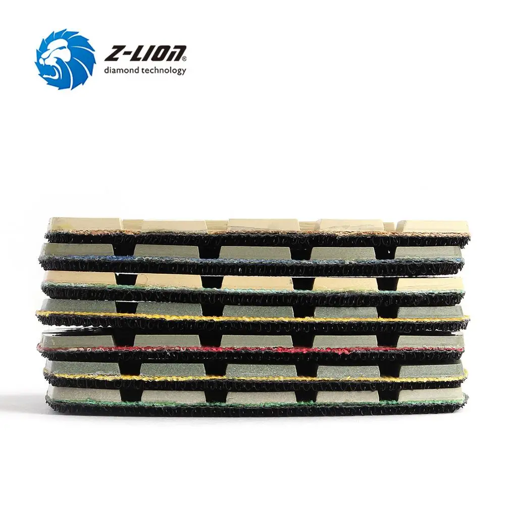 Z-LION 2PCS Diamond Polishing Pad Dry Use Concrete Grinding Disc Oval Abrasive With Hook Loop For Floor Machine | Инструменты