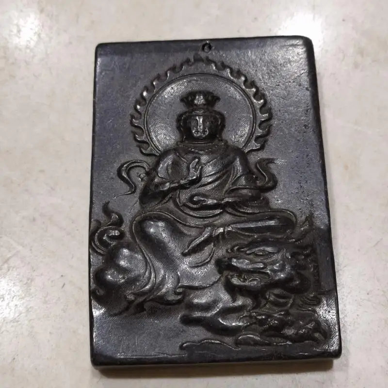 

Тибет Хуншань культура натуральный метеорита статуя Бодхисаттвы Гуаньинь талисман Коллекция кулон ювелирные изделия украшение дома подар...