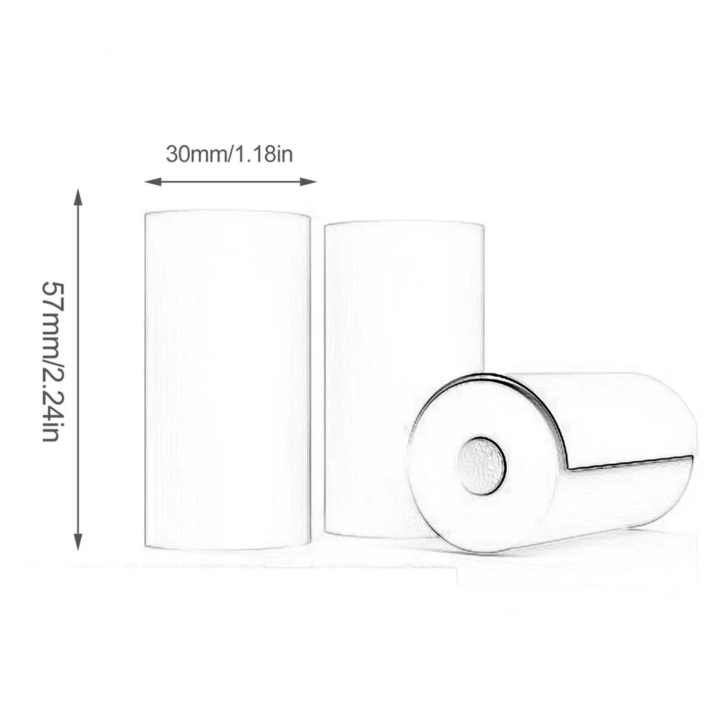 

5 Rolls Printable Sticker Paper Roll Direct Thermal Paper with Self-adhesive 57*30mm for PeriPage A6 Pocket PAPERANG P1/P2