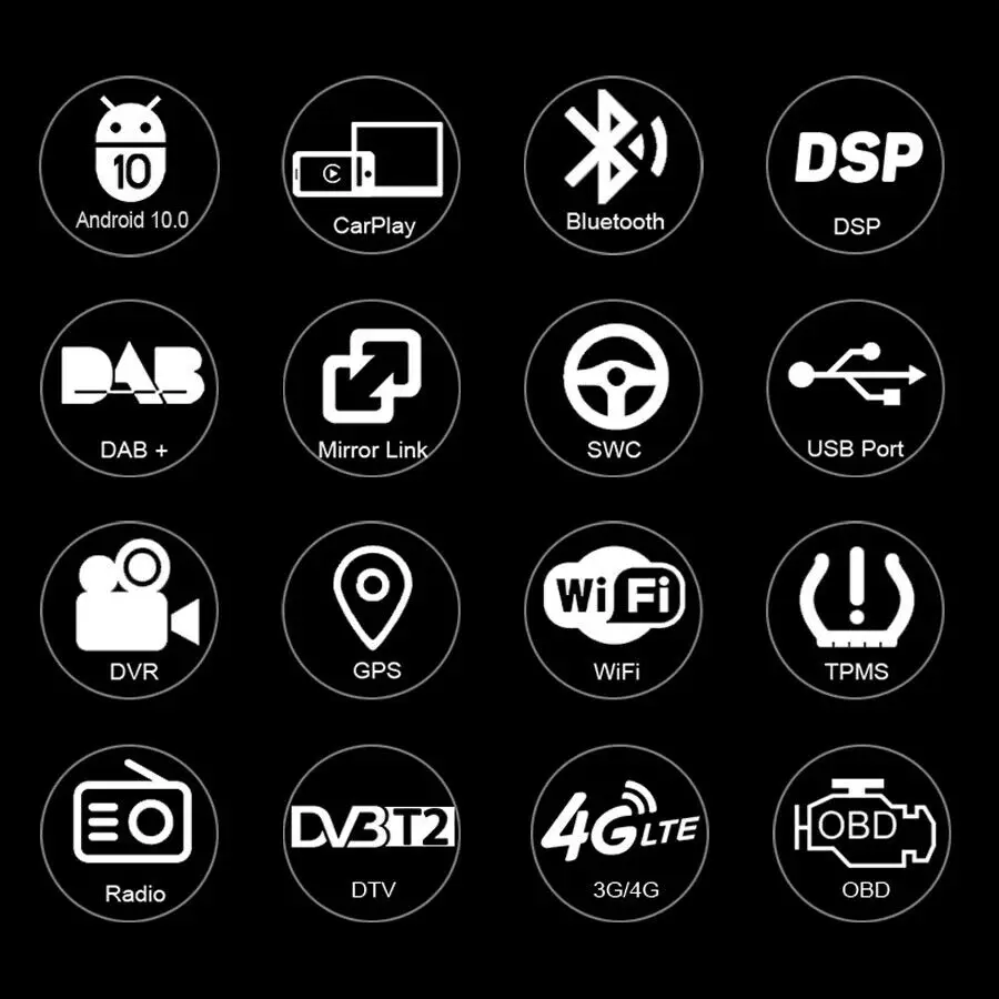 Автомагнитола на Android 10 0 с Bluetooth Автомобильный мультимедийный DVD-плеер Wi-Fi
