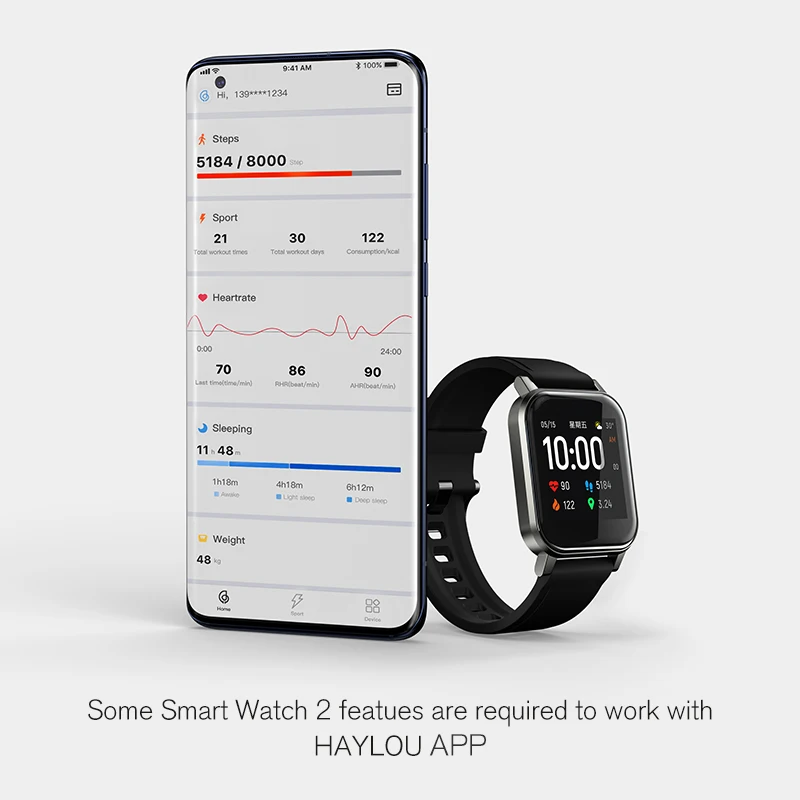 

Haylou LS02 Smart Watch IP68 Waterproof Wireless Bluetooth 5.0 Smartwatch Sports Fitness Heart Rate Monitor