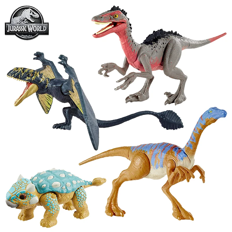

Original Jurassic World Dinosaur Action Figure Toys Camp Cretaceous Attack Pack Model Velociraptor Blue Boys Toys for Children