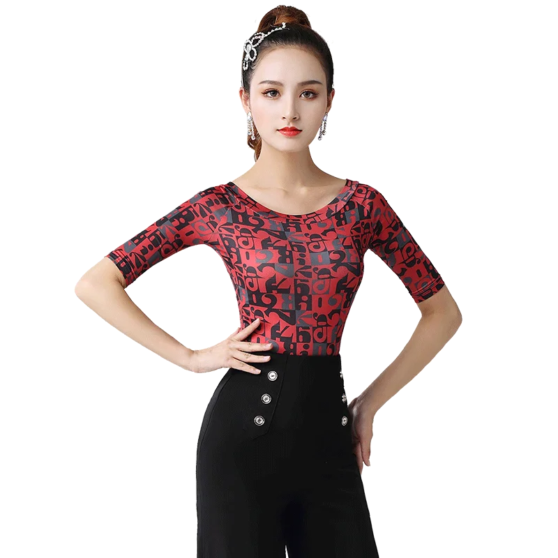 Двойной современный женский топ для танцев танцевальная Униформа с рукавами