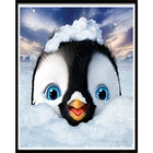 5D алмазная живопись сделай сам, полная круглая мозаика, пингвин, вышивка крестиком, мозаика, украшение для дома, настенная наклейка FH6263