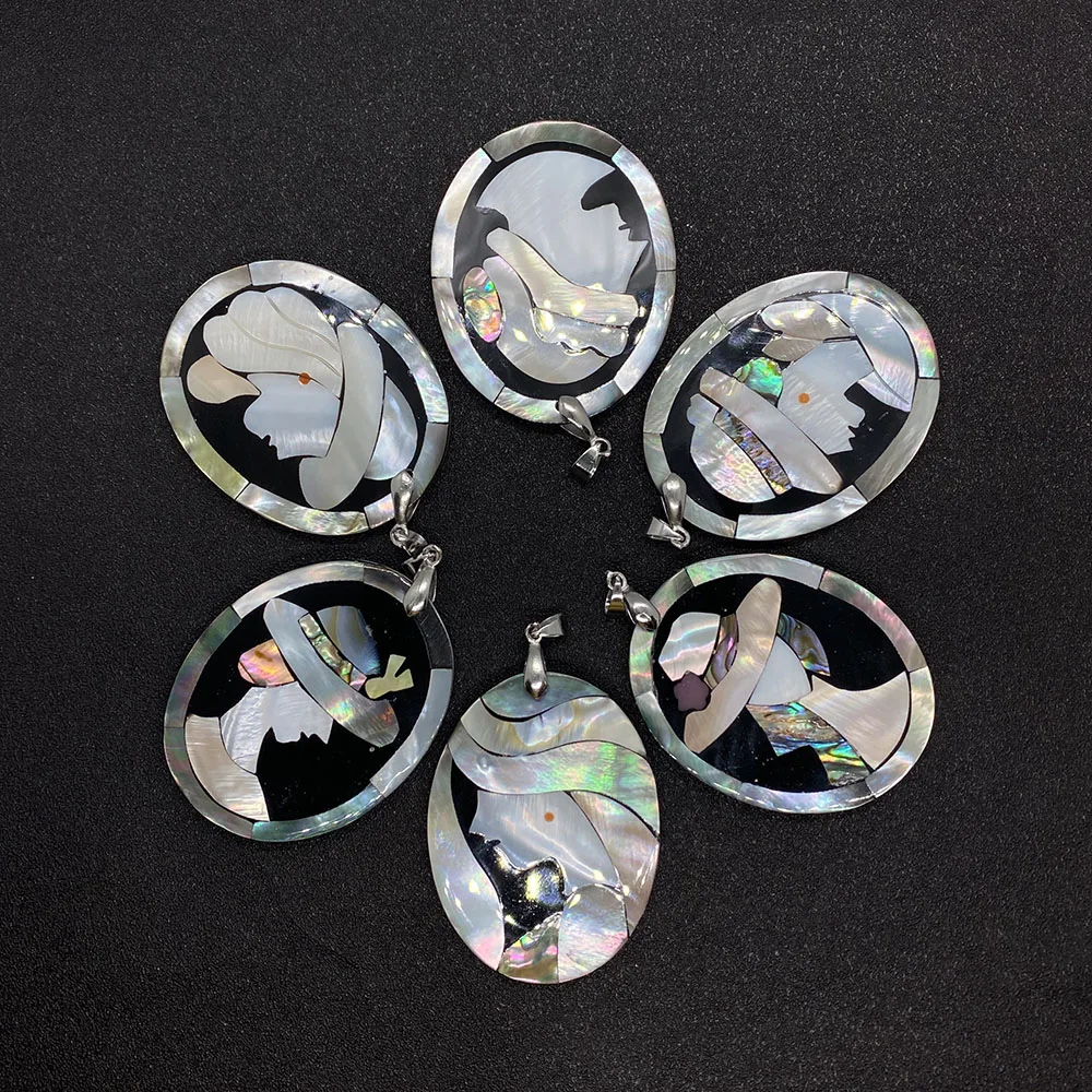 

Tribal Colorful Double Sided Abalone Shell Pendants Reiki Heal Shell for Women Necklace Earrings Jewelry Making Earring Charms