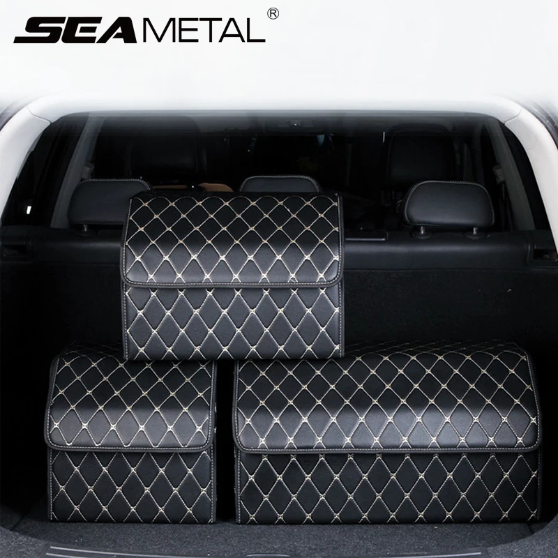 Кожаный ящик для хранения в багажнике автомобиля внутренняя сумка Органайзер