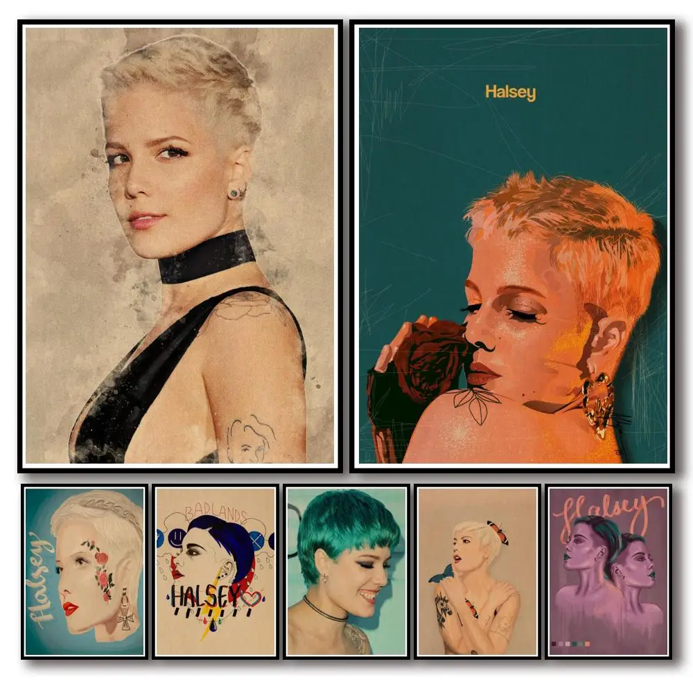 43 дизайна Halsey плакат из крафт-бумаги Альтернативная абстрактная картина для кафе