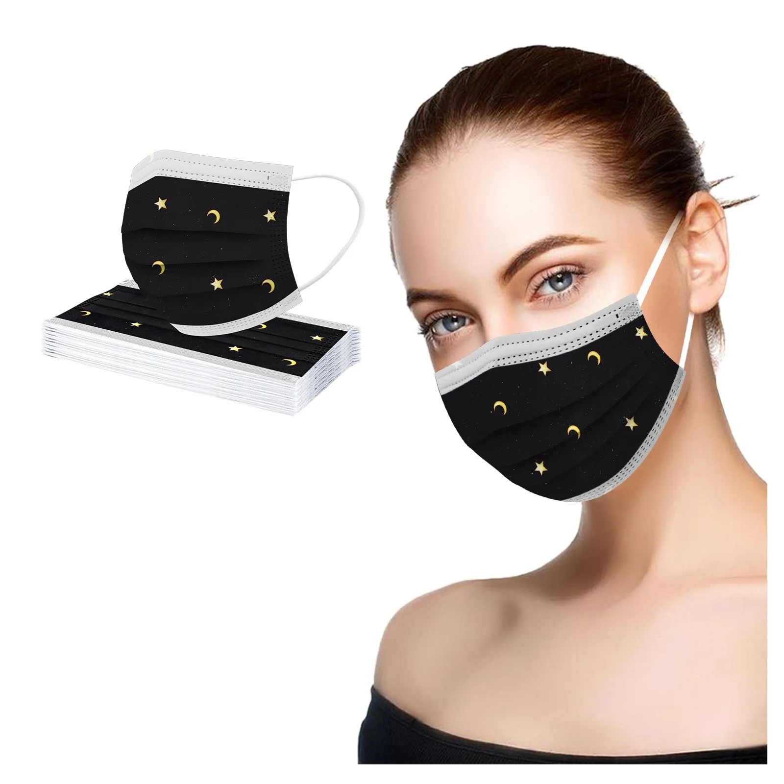 

Adult Star Printing Masks Protective Three Layer Mascarillas Unisex Printed Breathable Mask 3-Layer Face Masks Mondkapjes D10