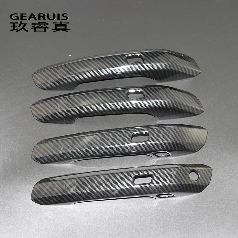 

Автомобильный Стайлинг, Декоративные Чехлы на дверные ручки для Audi A4 B9 A5 2017-2020, наклейки на дверные ручки из углеродного волокна, отделка, автомобильные аксессуары