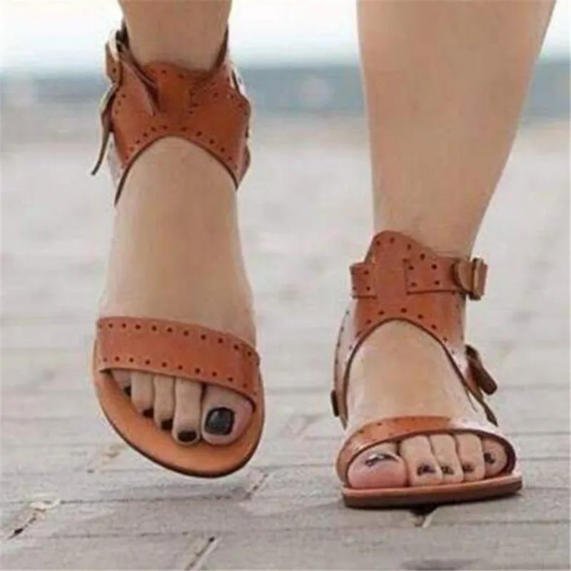 

New Summer New Large Size Women's Sandals 2021 Fashion Open Toe Breathable Flat Sandals Women Casual Platform Womens Shoes